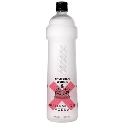 Vodka pastèque UNIQUE PREMIUM d'Amsterdam en bouteille emblématique, best-seller