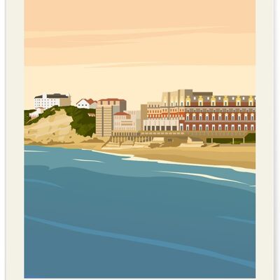 Vintage Biarritz city poster