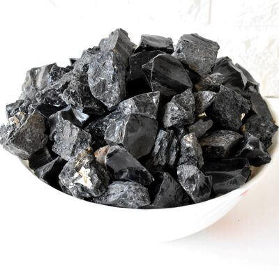 1 Stück schwarze Obsidian-Rohsteine ~ 1 Zoll Rohkristalle