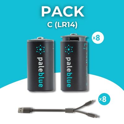 PACK - USB C cell / BATTERIE RICARICABILI LR14 TIPO C - 8 pezzi