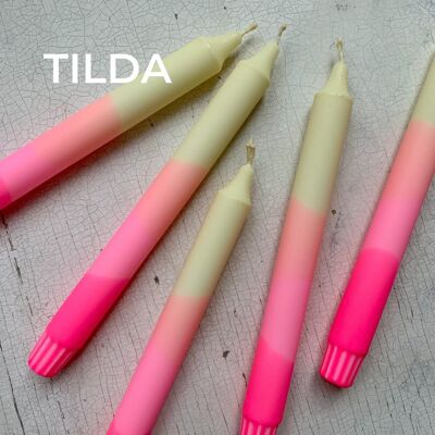 Dip Dye Kerzen im 3er-Set / handgefärbte Stabkerzen „TILDA”