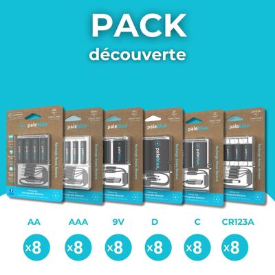 DISCOVERY PACK - FULL RANGE RECHARGEABLE BATTERIES - 48 pieces