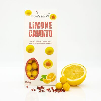 Dragees Confetti Limone Candito Pepe Rosa e Cioccolato Bianco