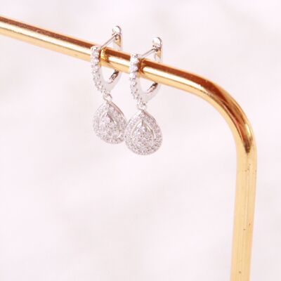 Boucles d'oreilles argentées strass "Irena"