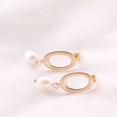 Boucles d'oreilles gold perle d'eau douce