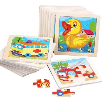 Ensemble de Puzzle Tangram en Bois : Animaux et Circulation Amusants pour Enfants 4