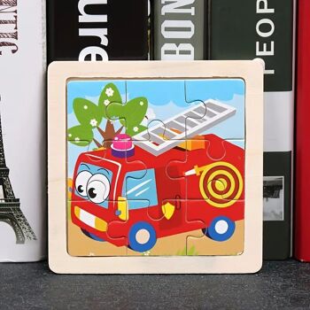 Ensemble de Puzzle Tangram en Bois : Animaux et Circulation Amusants pour Enfants 8