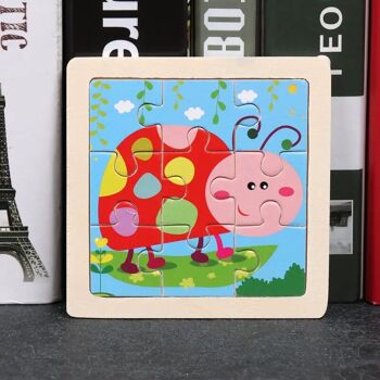 Ensemble de Puzzle Tangram en Bois : Animaux et Circulation Amusants pour Enfants 9