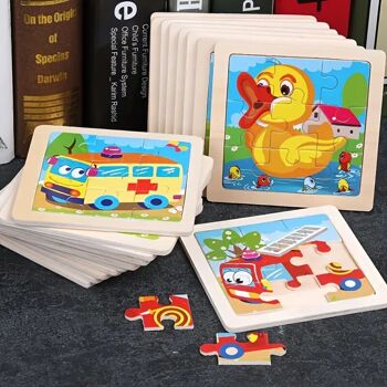 Ensemble de Puzzle Tangram en Bois : Animaux et Circulation Amusants pour Enfants 17