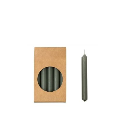 Cactula-Bleistiftkerzen in Geschenkbox, 20 Stück, 1,2 x 10 cm, Farbe Stein