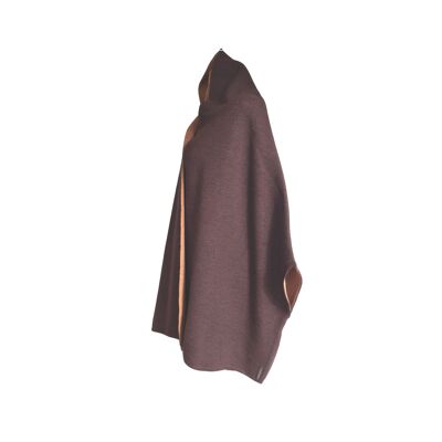 CoatCape reversible red brown/honey