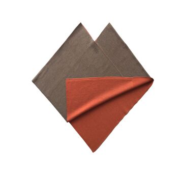 Poncho triangle épais naturel/orange 3