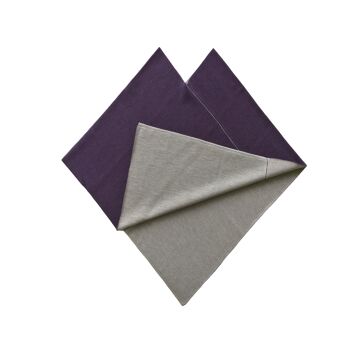 Poncho triangle épais violet/gris 3