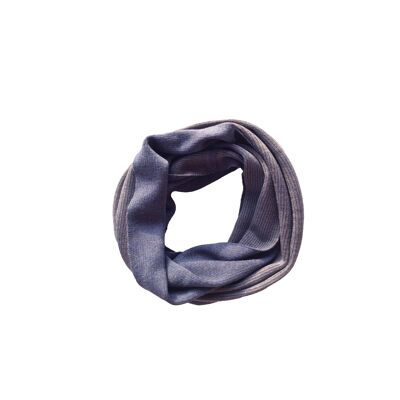 Round scarf blue gold/natural