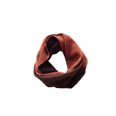 Round scarf red brown/orange