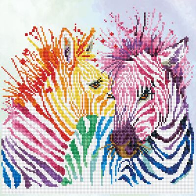 Rainbow Zebras - Round Diamonds