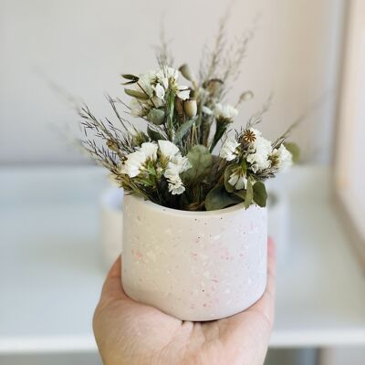 Jesmonit-Terrazzo | Minivasen für Trockenblumen | Aufbewahrungsbox für Make-up-Pinsel