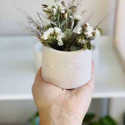 Jesmonite Terrazzo | Mini vasi per fiori secchi | Scatola porta pennelli per trucco