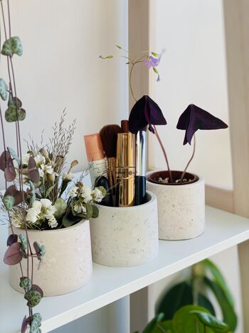 Jesmonite Terrazzo | Mini Vases pour Fleurs Séchées | Boîte de Rangement pour Pinceaux de Maquillage 3
