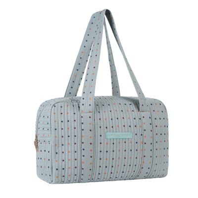 Weekend bag quilted blue stars