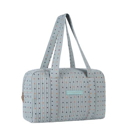 Weekend bag quilted blue stars