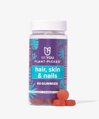 Be You Plant-Picked Gummies (Cheveux, Peau et Ongles - Saveur Fraise) 1