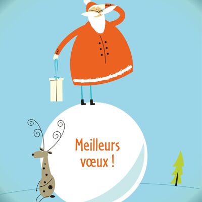 Mini carte de voeux BONHOMME STYLISE