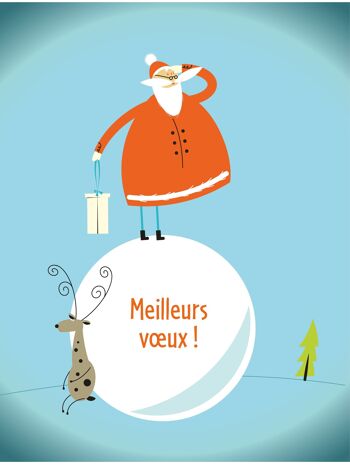 Mini carte de voeux BONHOMME STYLISE