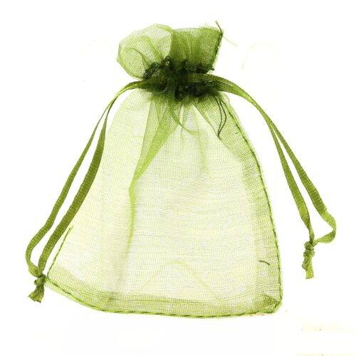 Sacs-cadeaux Organza. 100 PCS Sachets couleur vert olive en Organza pour Bijoux, Cadeaux. Pochettes Organza.