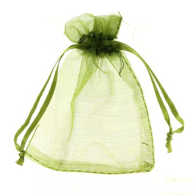 Organza-Geschenktüten. 100 Stück olivgrüne Organzabeutel für Schmuck, Geschenke. Organzabeutel.