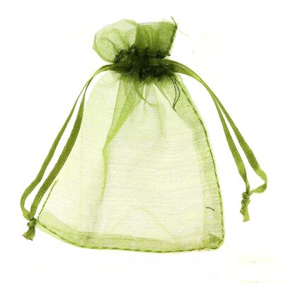 Sacchetti regalo in organza. 100 sacchetti in organza verde oliva per gioielli e regali. Sacchetti di organza.