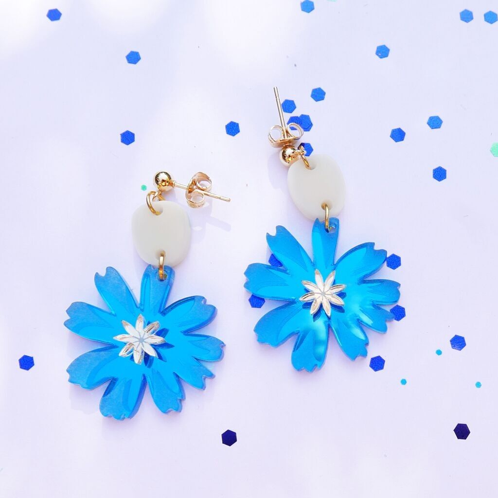 ORECCHINI FIORE DELLA CICORIA. M