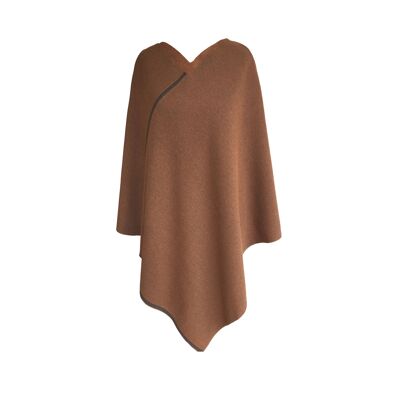 Triangle poncho thin reversible honey/brown