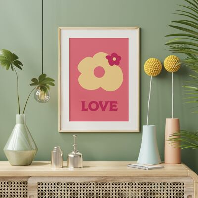Printed poster with message - Love