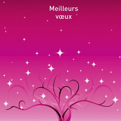 Mini carte de voeux ARBRES ETOILES