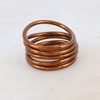 Brazalete budista grueso con mantra - Chocolate con leche