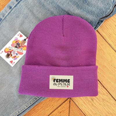 Women's hat with message - Woman of the future - Purple