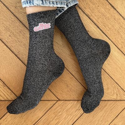 Glitter socks for women - Ma Gatée Black
