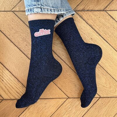 Glitter socks for women - Ma Gatée Blue