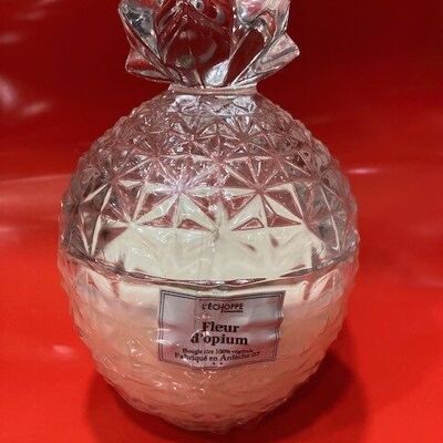 SCENTED CANDLE OPIUM FLOWER PINEAPPLE CISTAL JAR 160 G OF 100% VEGETABLE SOY WAX