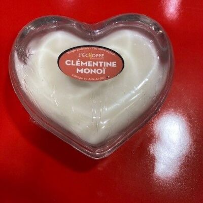CLEMENTINE MONOÏ HEART SCENTED CANDLE LARGE MODEL 90 G OF 100% VEGETABLE SOY WAX