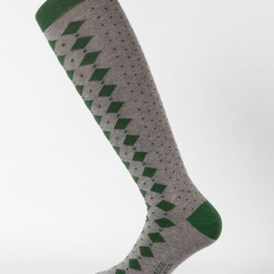 Herrensocken mit Rauten- und Quadratmuster