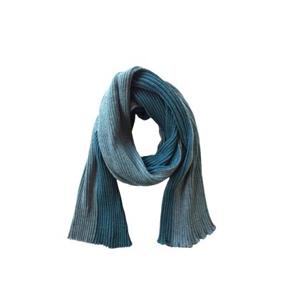 Rib scarf two-tone petrol/blue petrol