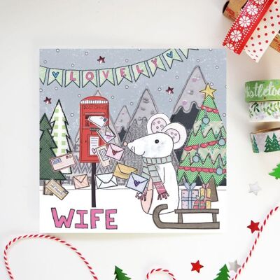 Cartolina di Natale bella moglie Wi