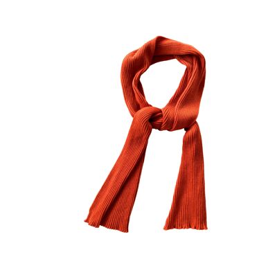 Rib scarf plain orange