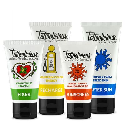 Tattoolicious® Complete Combo (FIXER+RECHARGE + SUNSCREEN 50+SPF + AFTER SUN)