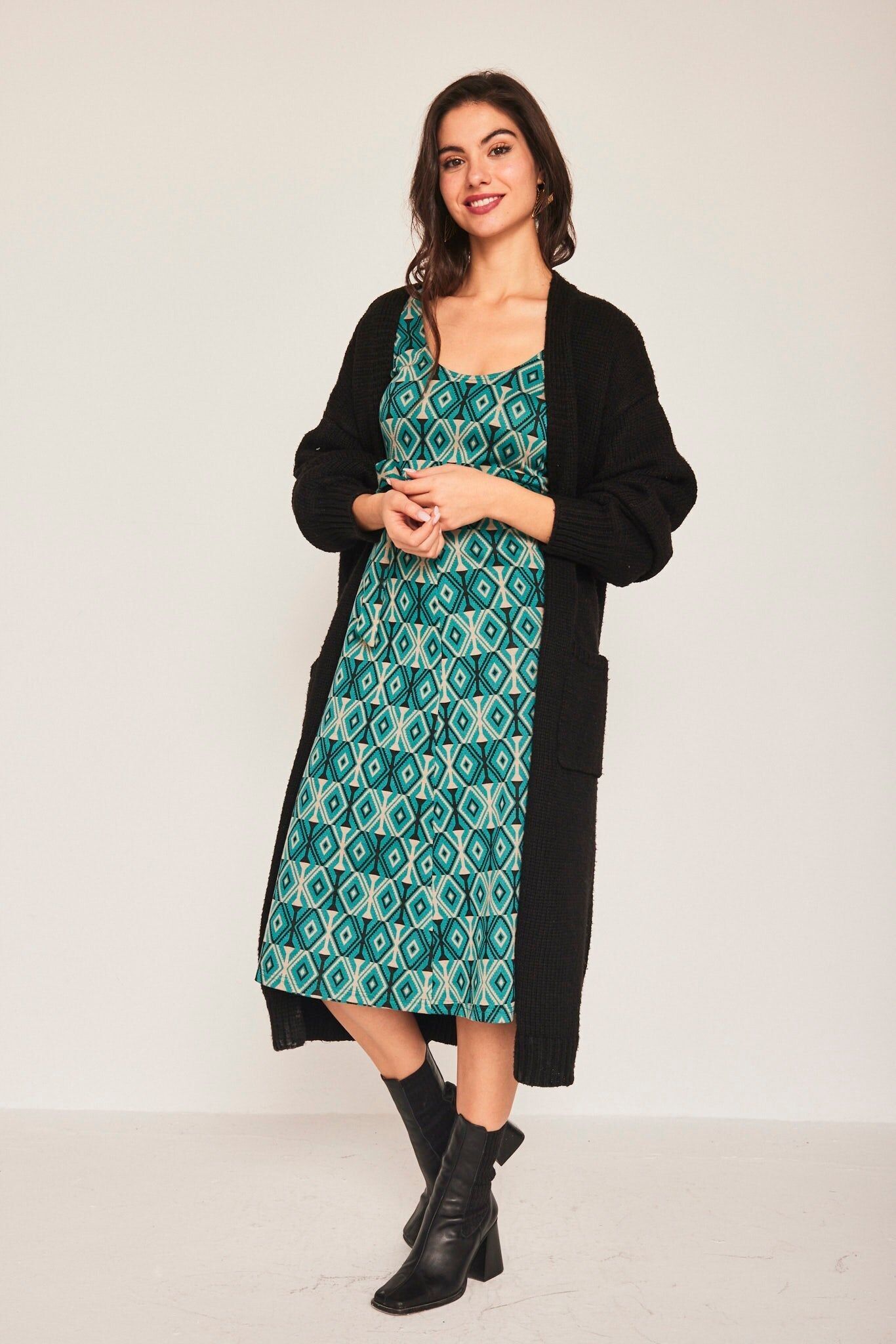 Maxi cardigan HALCON NERO