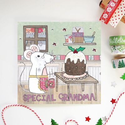 Tarjeta de Navidad especial de la abuela