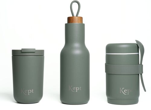 Kept Bundle - Water Bottle, Travel Mug & Food Jar x 3 - Slate