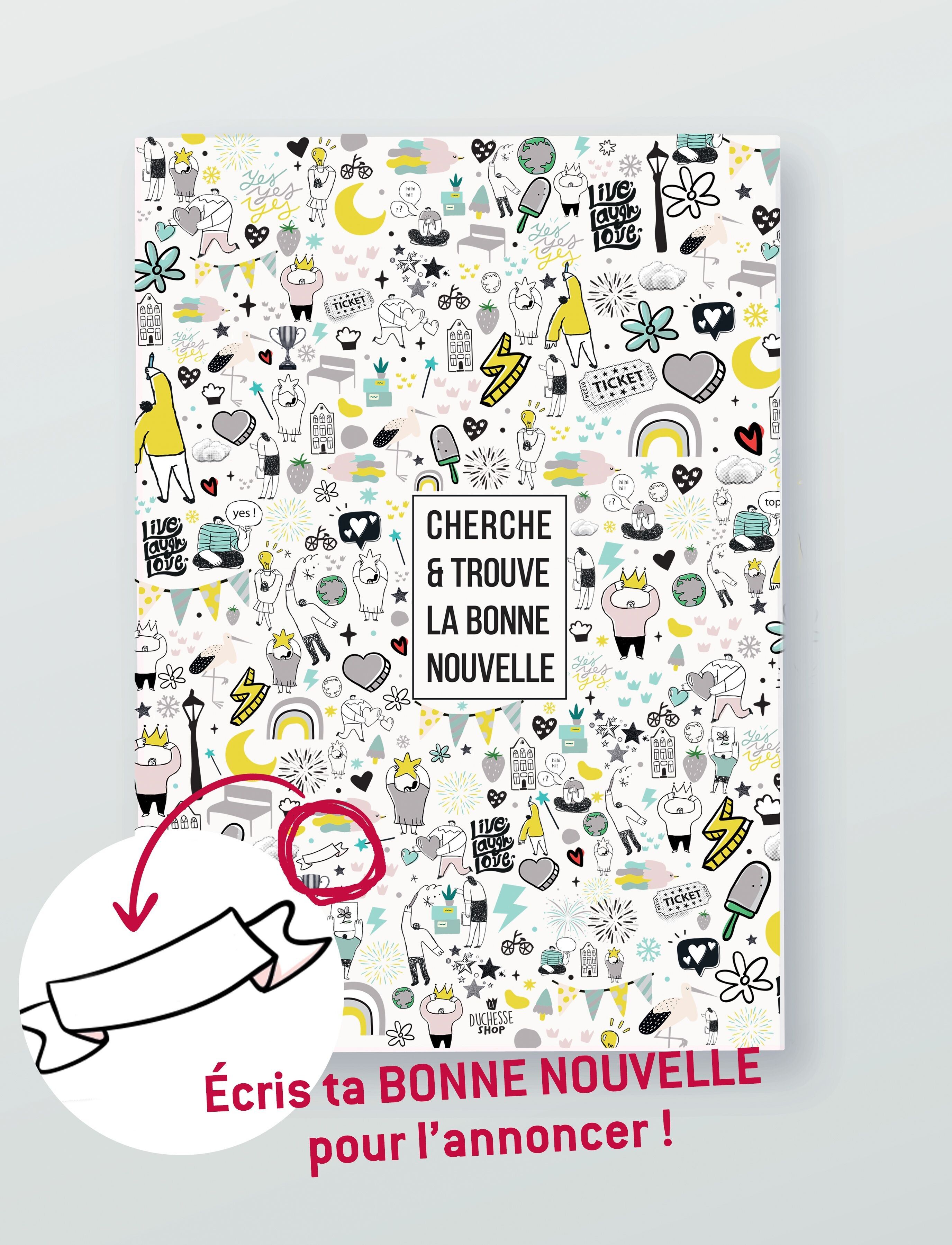 Poster Seek and find the good news, ideal gift to announce THE GOOD NEWS